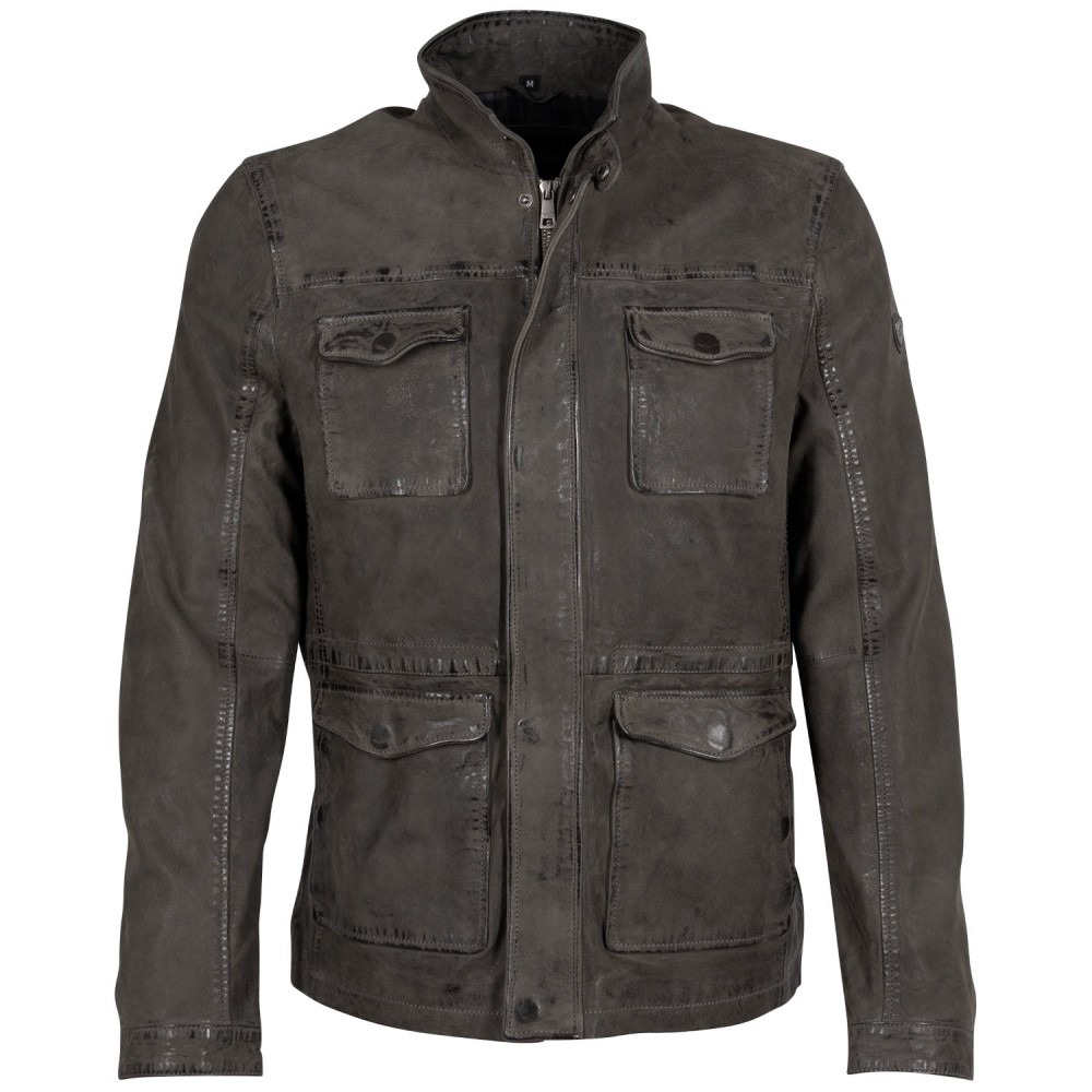 Geaca de Piele Barbati Mauritius Olive Inchis MMGaldon – Black Friday