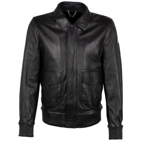 Geaca de Piele Barbati Mauritius Silver Neagra MSMEmmik Geaca de Piele Barbati Mauritius Silver Neagra MSMEmmik