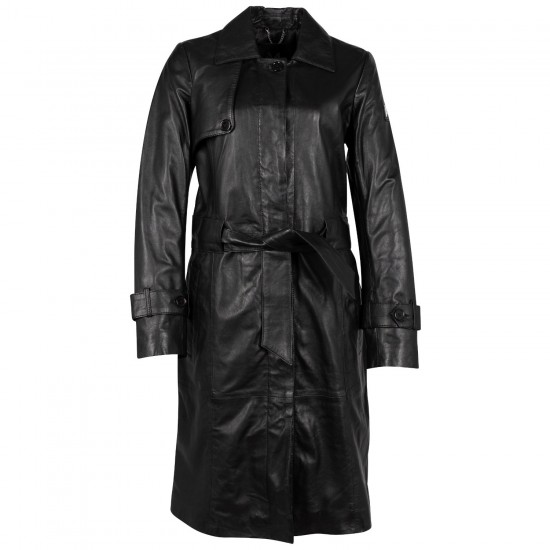 Geaca Lunga de Piele Dama Mauritius Neagra MSWFreydis Geaca Lunga de Piele Dama Mauritius Neagra MSWFreydis