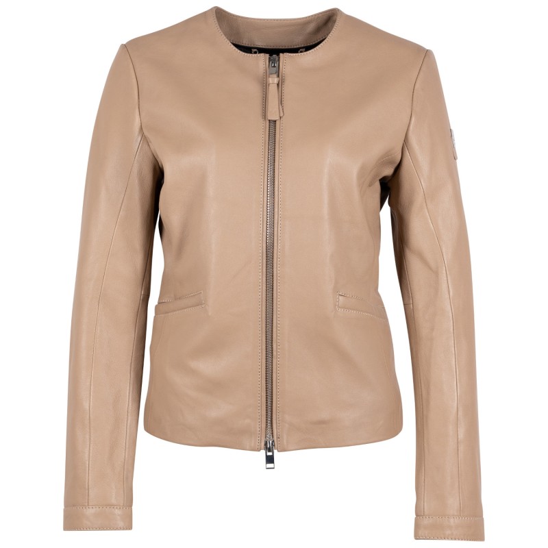 Geaca de Piele Dama Mauritius Bej MSWTjara – Black Friday