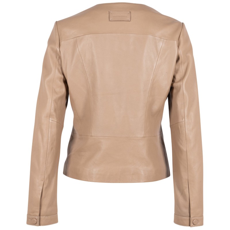 Geaca de Piele Dama Mauritius Bej MSWTjara – Black Friday