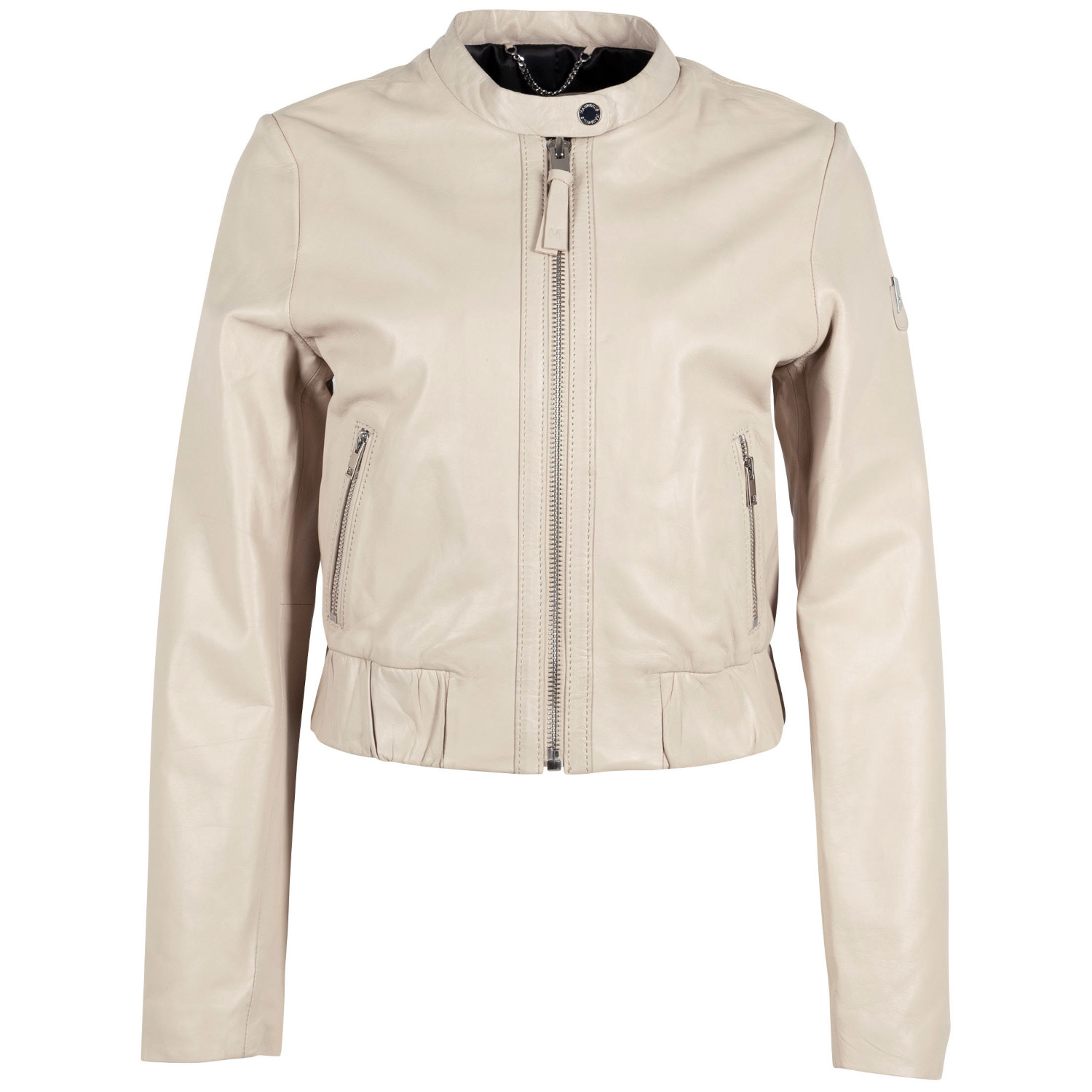 Geaca Scurta de Piele Dama Mauritius Bej Deschis MWAmalie – Black Friday