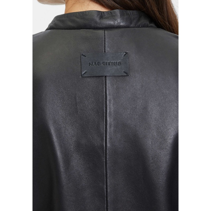 Geaca Scurta de Piele Dama Mauritius Neagra MWAmalie – Black Friday