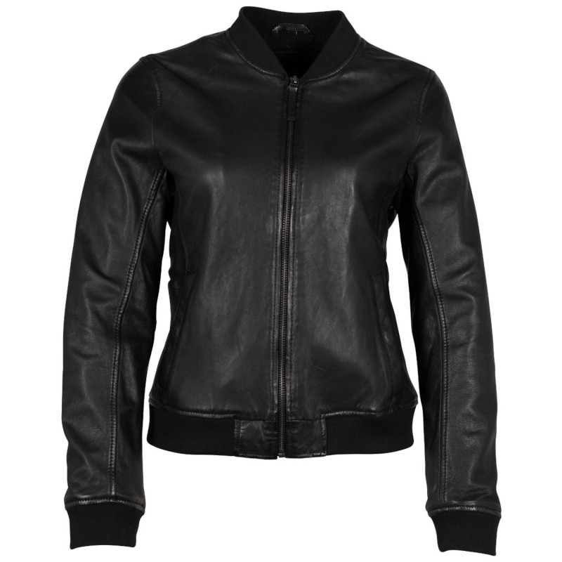 Geaca de Piele Dama Mauritius Neagra MWBjella – Black Friday