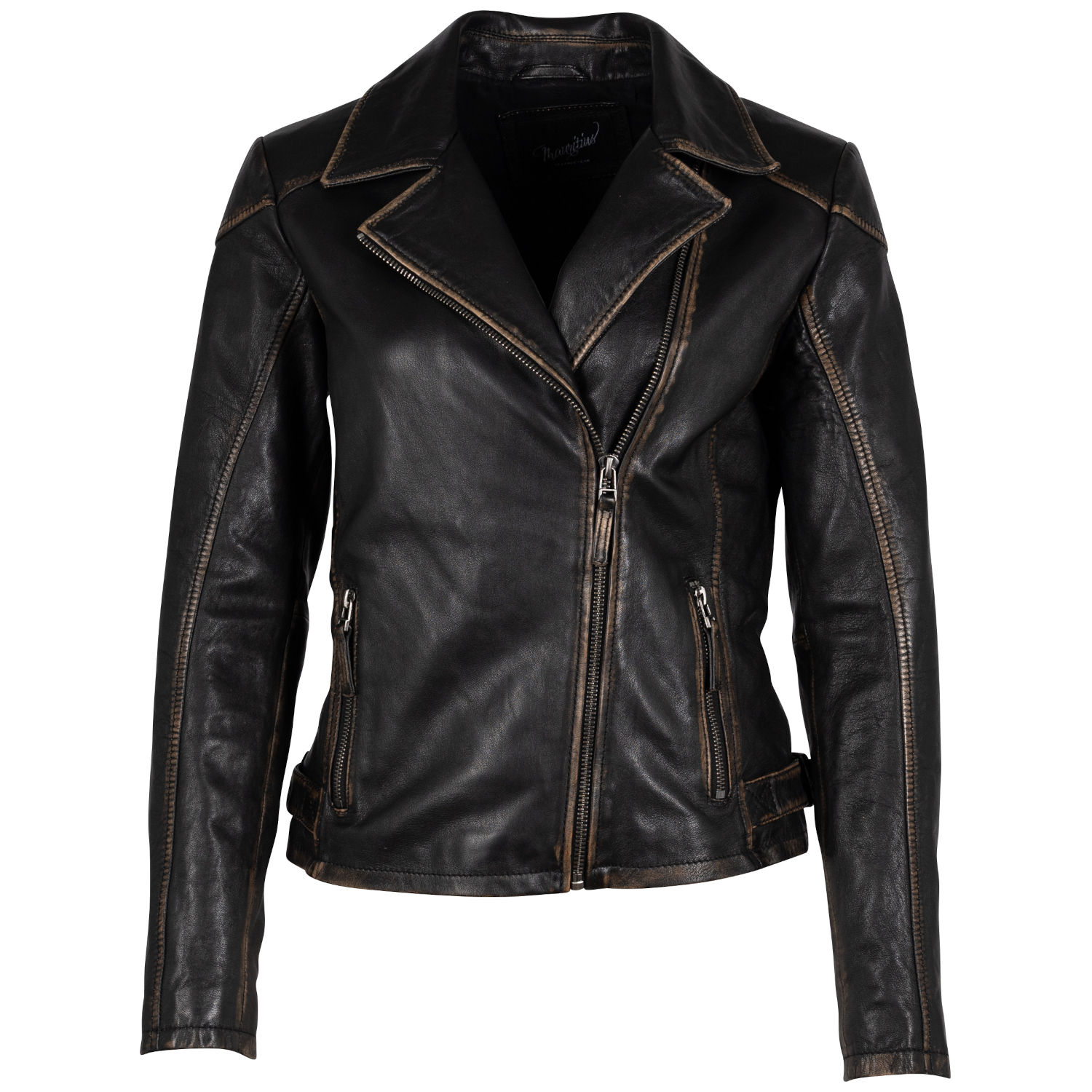 Geaca de Piele Dama Mauritius Negru Antic MWPeggie – Black Friday