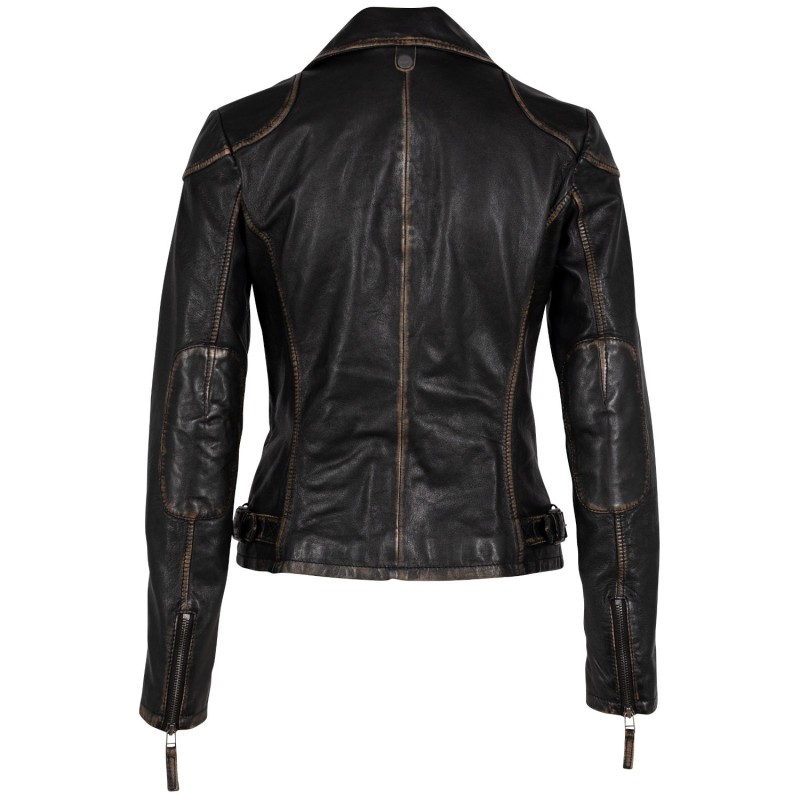 Geaca de Piele Dama Mauritius Negru Antic MWPeggie – Black Friday