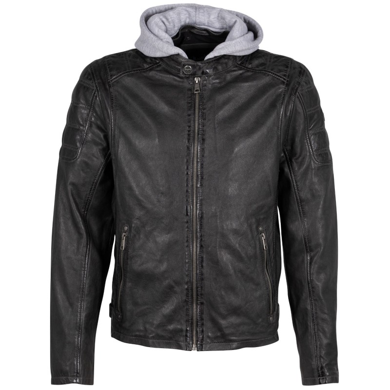 geaca piele naturala barbati mauritius rylo antracit regular fit