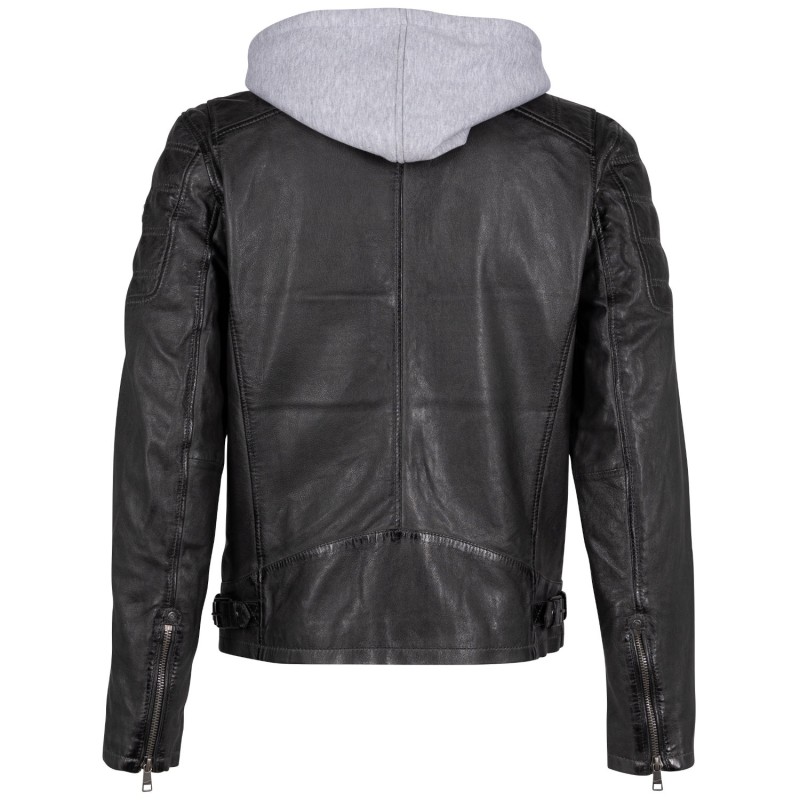 geaca piele naturala barbati mauritius rylo antracit regular fit