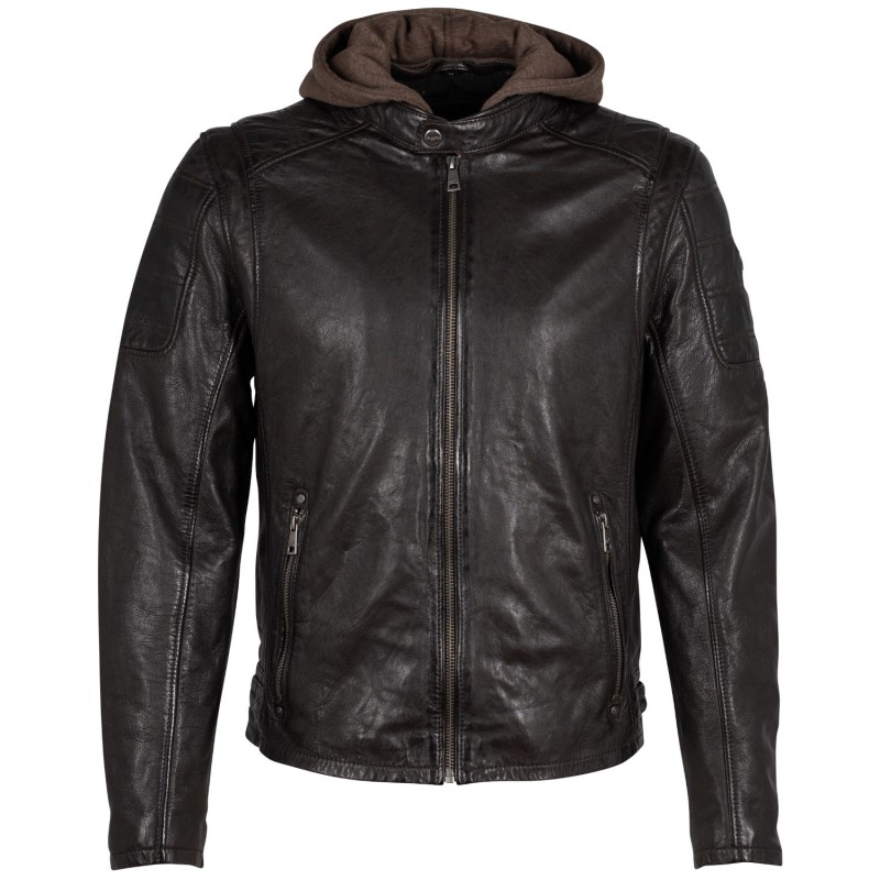 Geaca de Piele Barbati Mauritius Maro Inchis Rylo – Black Friday