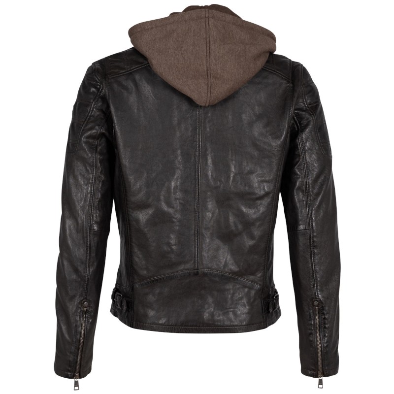 Geaca de Piele Barbati Mauritius Maro Inchis Rylo – Black Friday