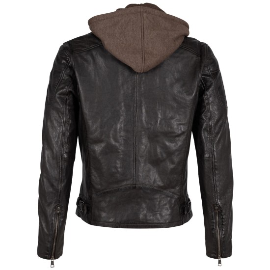 Geacă de Piele Bărbați Mauritius Rylo Maro Închis – Piele Naturală