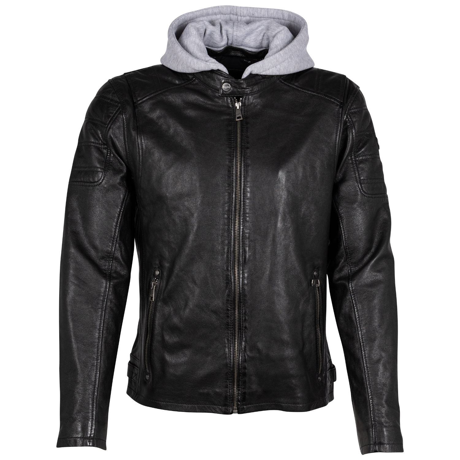 geacă de piele slim fit bărbați Mauritius Rylo geacă de piele bărbați Mauritius Rylo neagră cu glugă detașabilă