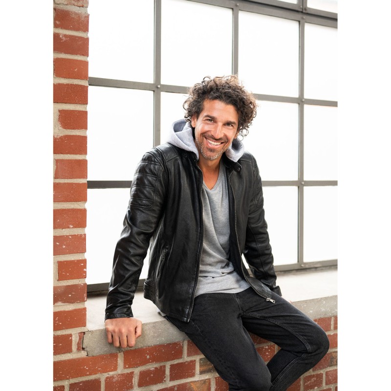 Geaca de Piele Barbati Mauritius Neagra Rylo – Geci de Piele