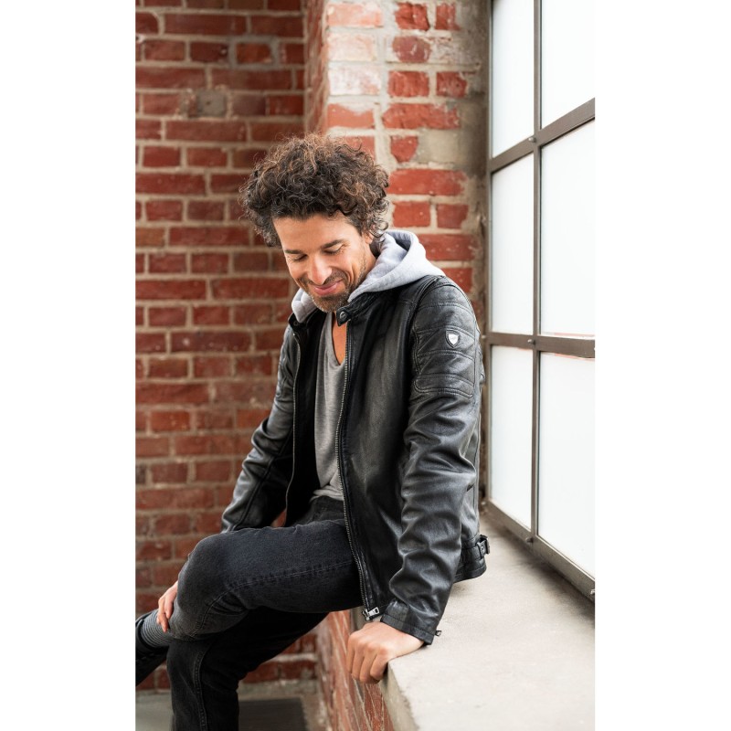 Geaca de Piele Barbati Mauritius Neagra Rylo – Geci de Piele