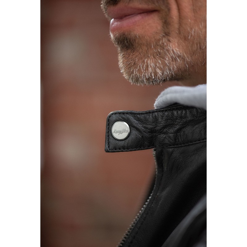 Geaca de Piele Barbati Mauritius Neagra Rylo – Geci de Piele