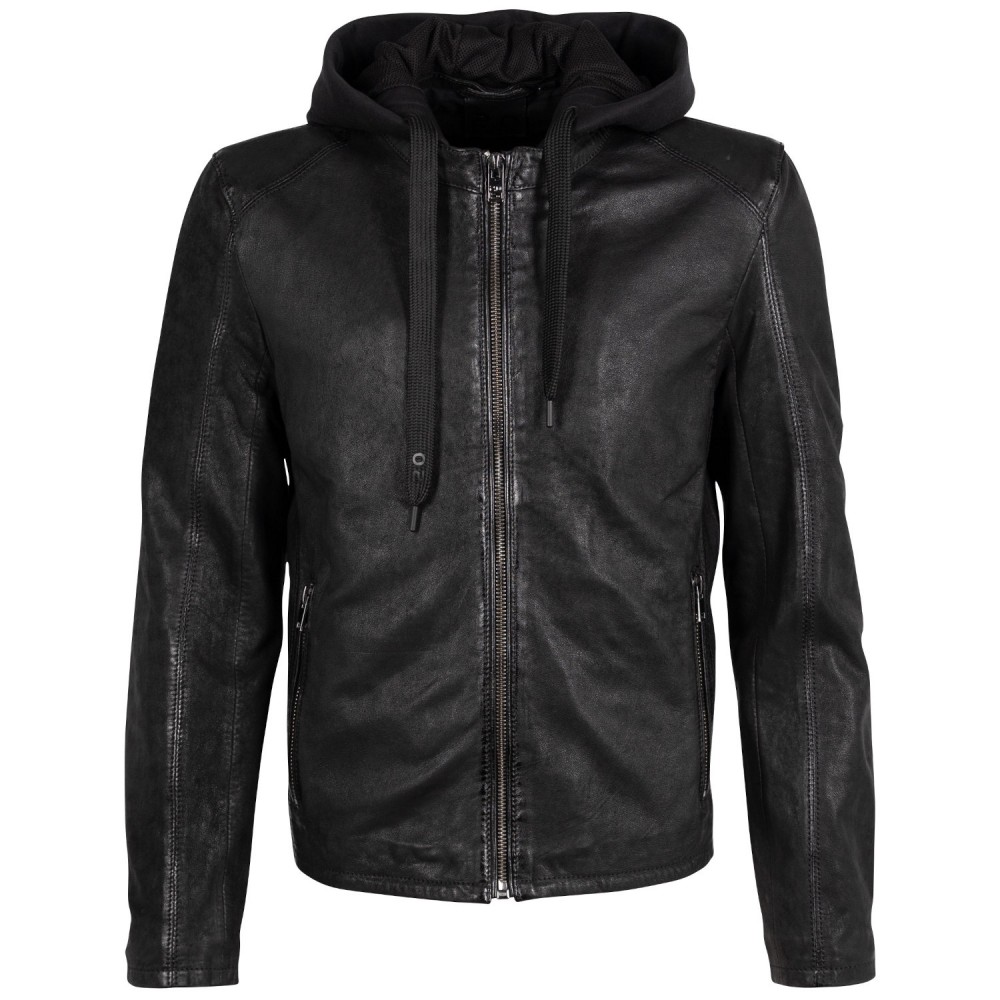 Geaca de Piele Barbati 2.0 by Mauritius Neagra 2MCrain - readytowear