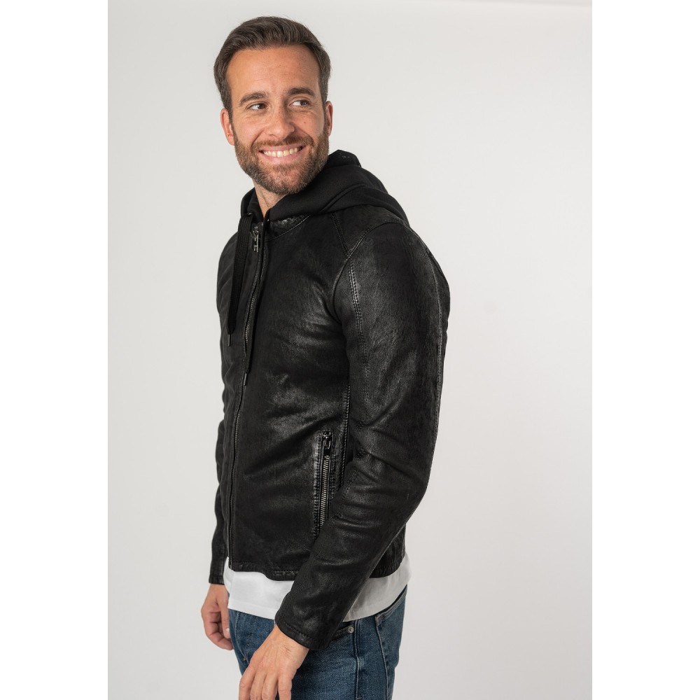 Geaca de Piele Barbati 2.0 by Mauritius Neagra 2MCrain - readytowear