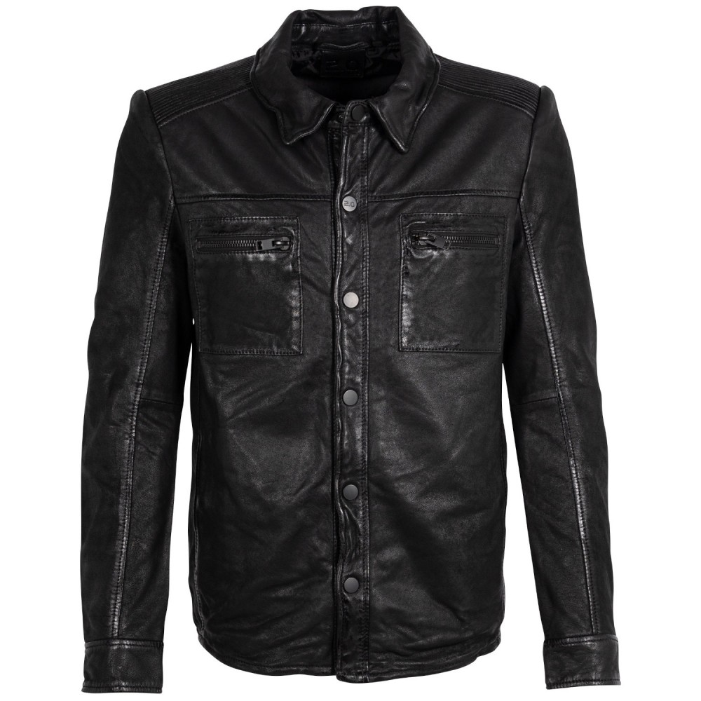 Camasa de Piele Barbati 2.0 by Mauritius Neagra 2MDonn - readytowear