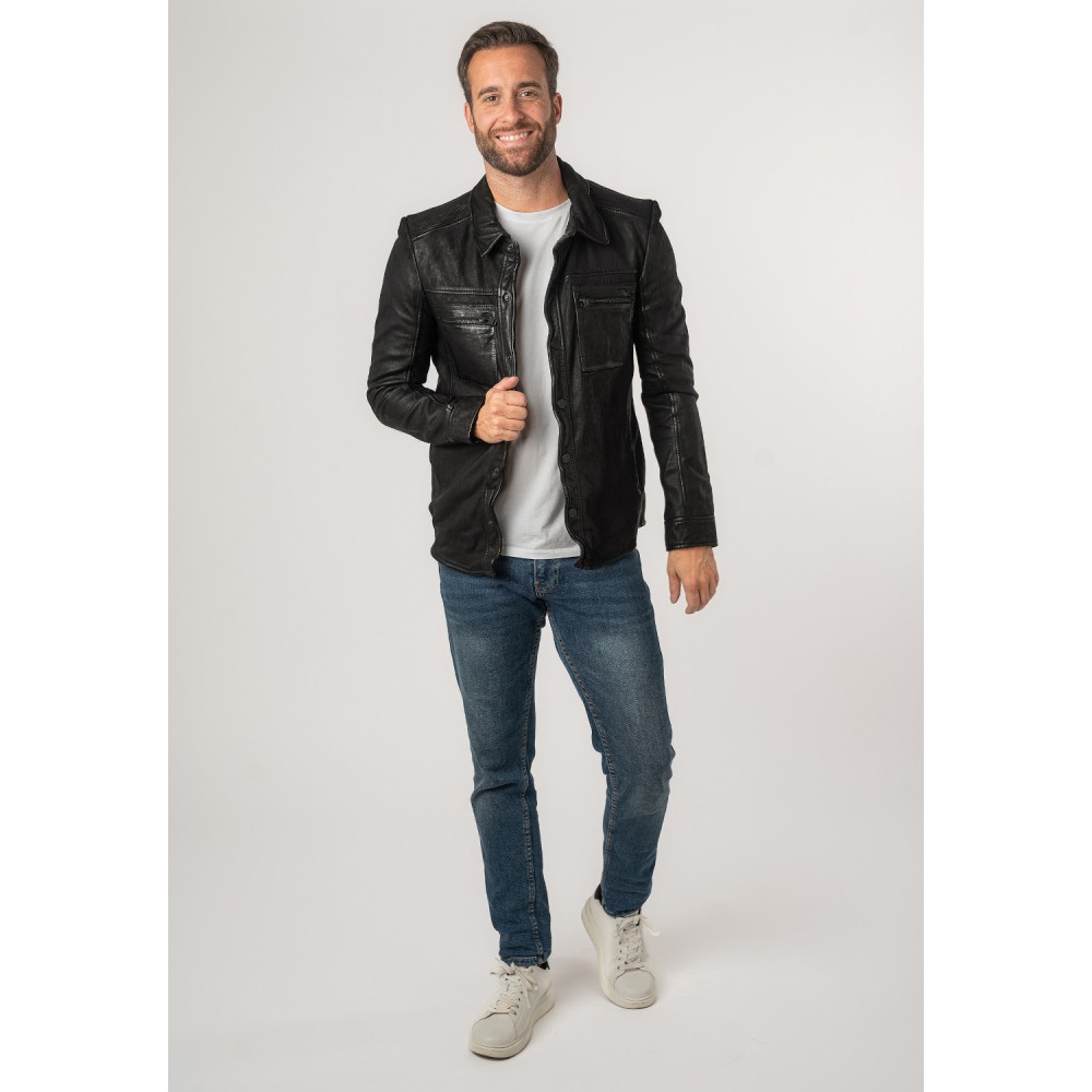 Camasa de Piele Barbati 2.0 by Mauritius Neagra 2MDonn - readytowear