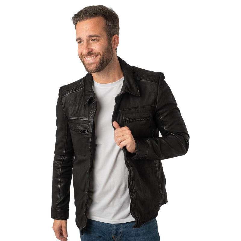 Camasa de Piele Barbati 2.0 by Mauritius Neagra 2MDonn – Black Friday