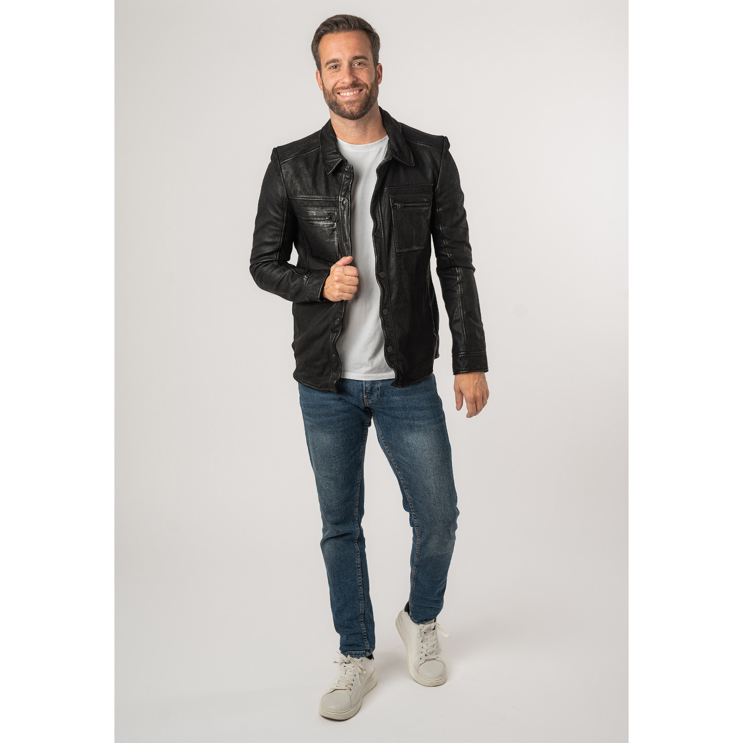 Camasa de Piele Barbati 2.0 by Mauritius Neagra 2MDonn – Camasi din Piele