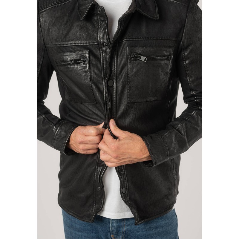 Camasa de Piele Barbati 2.0 by Mauritius Neagra 2MDonn – Black Friday