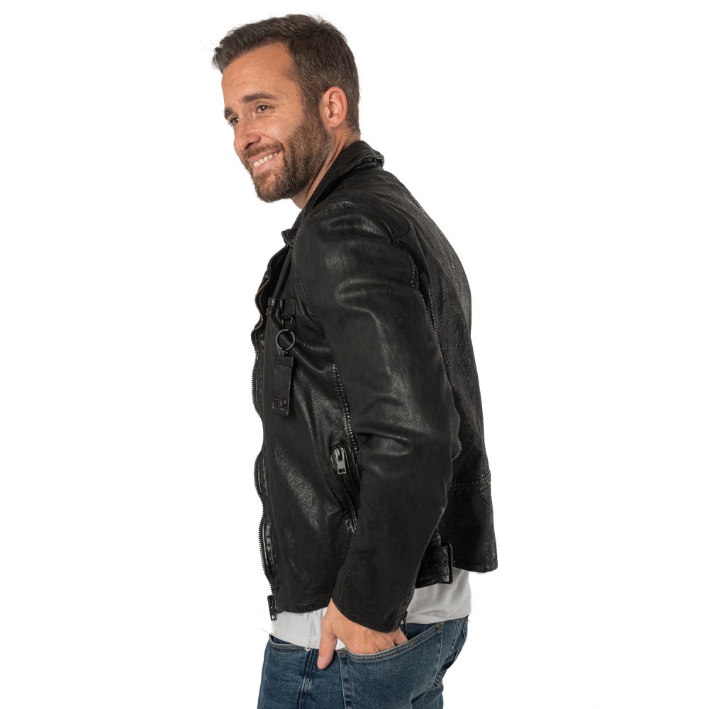 Geaca de Piele Barbati 2.0 by Mauritius Neagra 2MFerris - readytowear