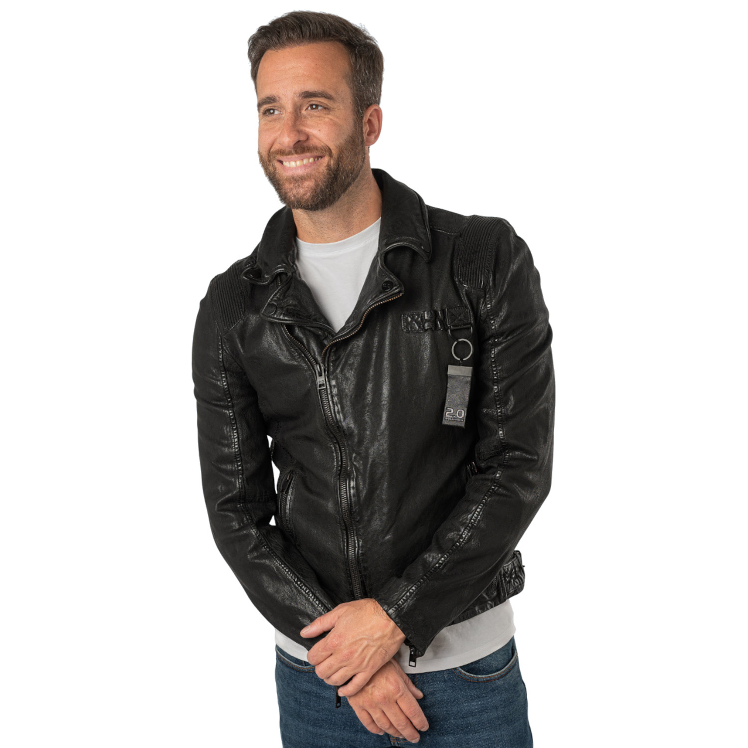 Geaca de Piele Barbati 2.0 by Mauritius Neagra 2MFerris – Geci de Piele