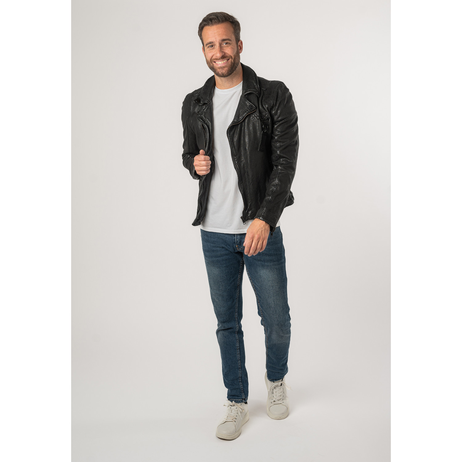 Geaca de Piele Barbati 2.0 by Mauritius Neagra 2MFerris – Geci de Piele