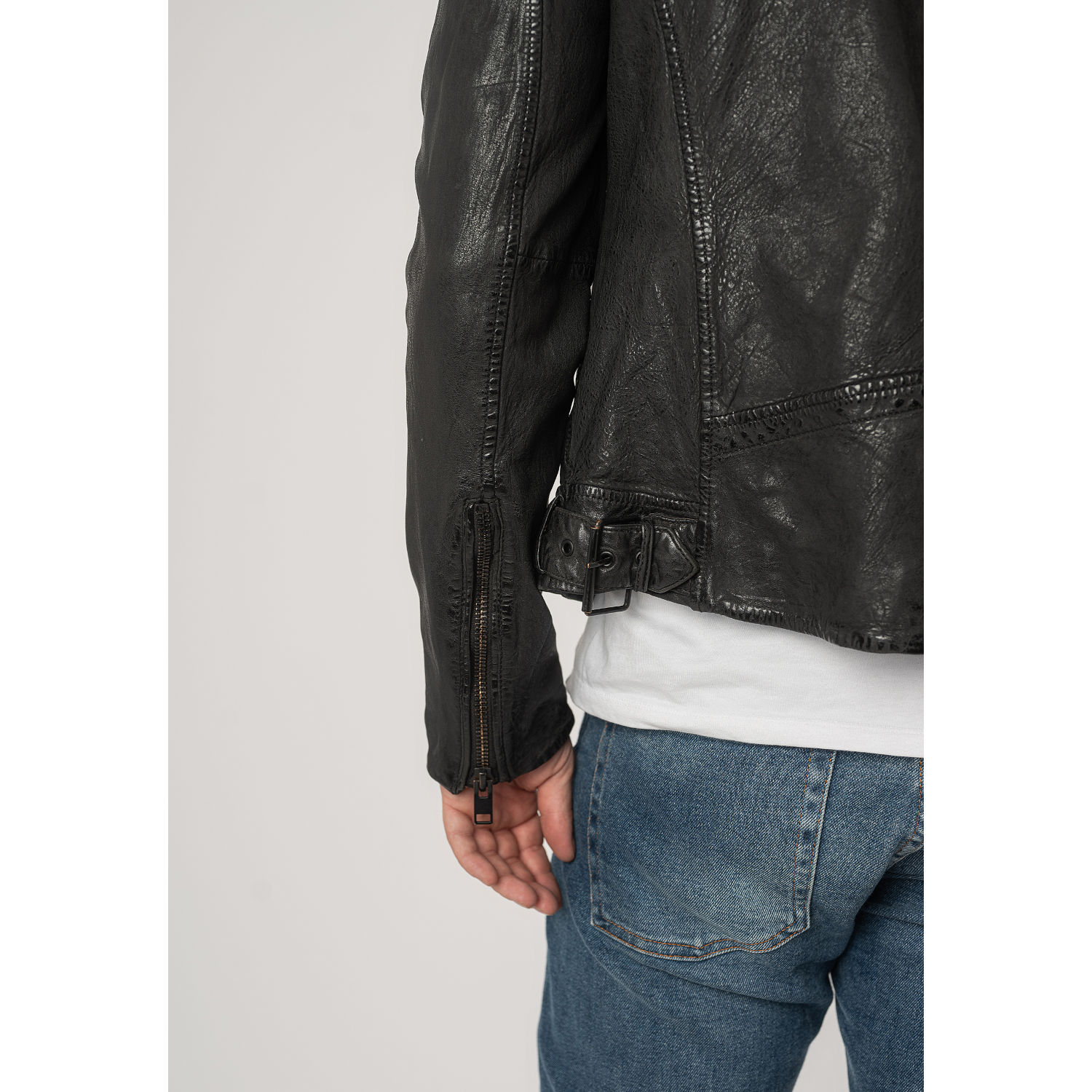 Geaca de Piele Barbati 2.0 by Mauritius Neagra 2MFerris – Geci de Piele