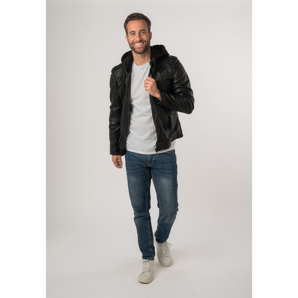 Geaca de Piele Barbati 2.0 by Mauritius Neagra 2MJilas - readytowear