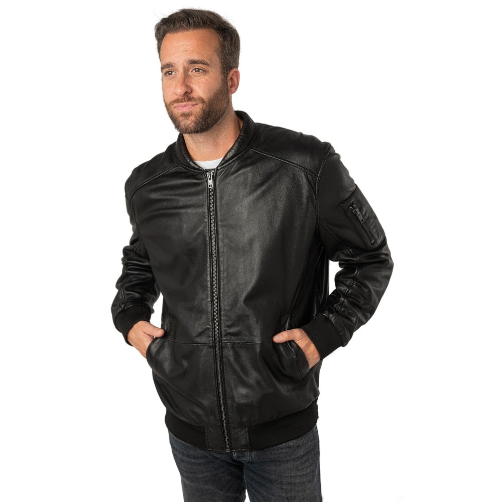 Geaca de Piele Unisex 2.0 by Mauritius Neagra 2MKaira - readytowear.ro