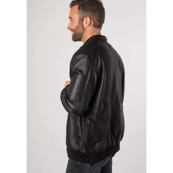 Geacă unisex 2.0 by Mauritius 2MKaira, neagră – geacă unisex cu linie bomber și croială oversize — fotografia 7