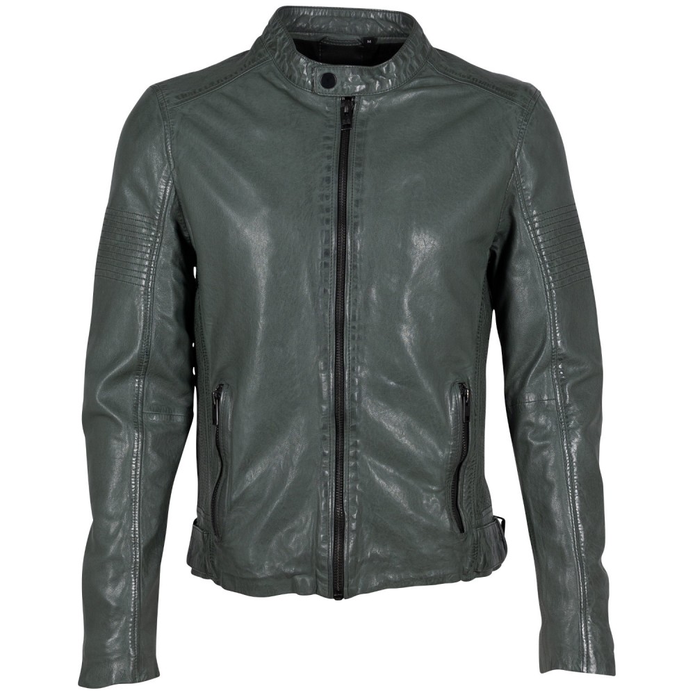 Geaca de Piele Barbati 2.0 by Mauritius Verde Inchis 2MMAsher - readytowear.ro