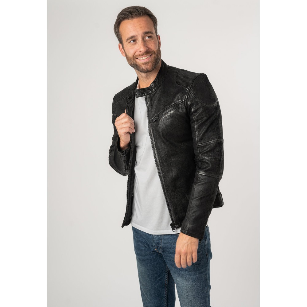 Geaca de Piele Barbati 2.0 by Mauritius Neagra 2MSaibo - readytowear