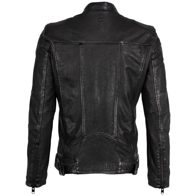 Geaca de Piele Barbati 2.0 by Mauritius Neagra 2MSaibo – Black Friday