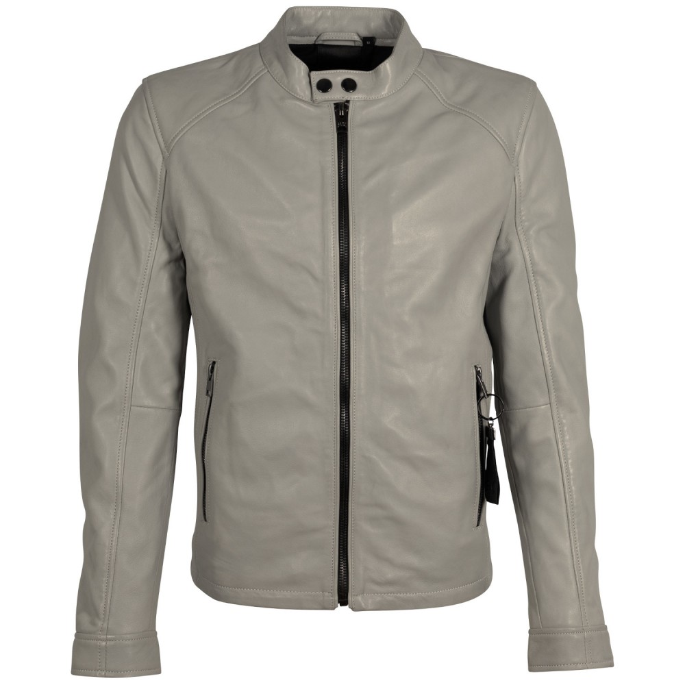 Geaca de Piele Barbati 2.0 by Mauritius Gri Deschis 2MToji - readytowear