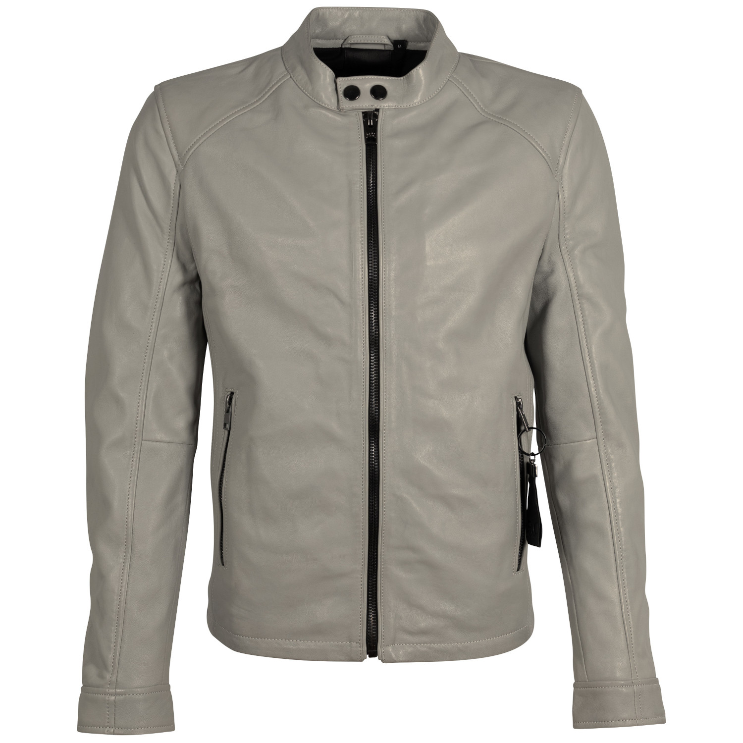 Geaca de Piele Barbati 2.0 by Mauritius Gri Deschis 2MToji – Black Friday