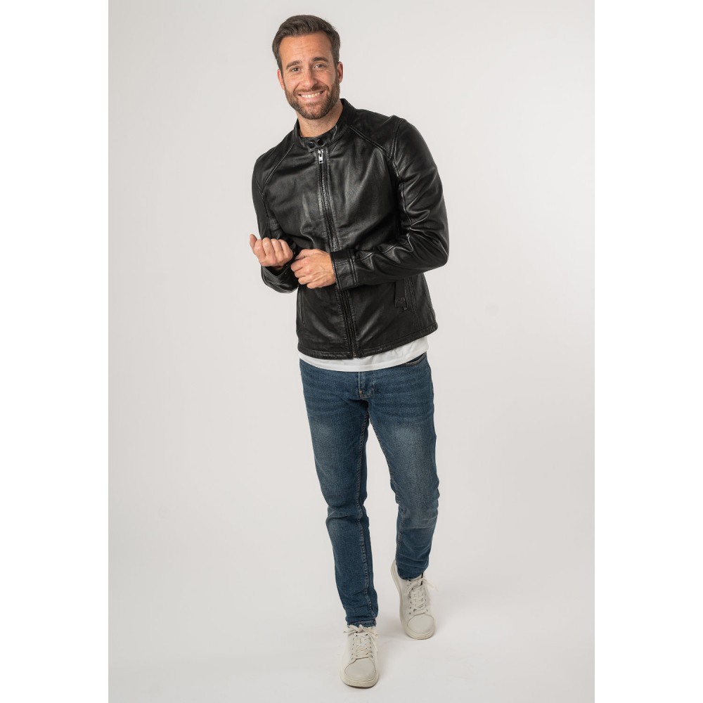 Geaca de Piele Barbati 2.0 by Mauritius Neagra 2MToji - readytowear