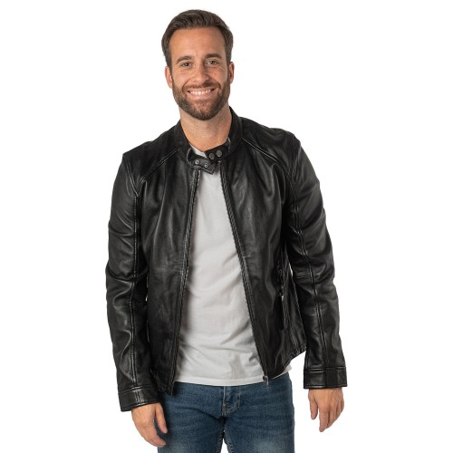 Geaca de Piele Barbati 2.0 by Mauritius Neagra 2MToji