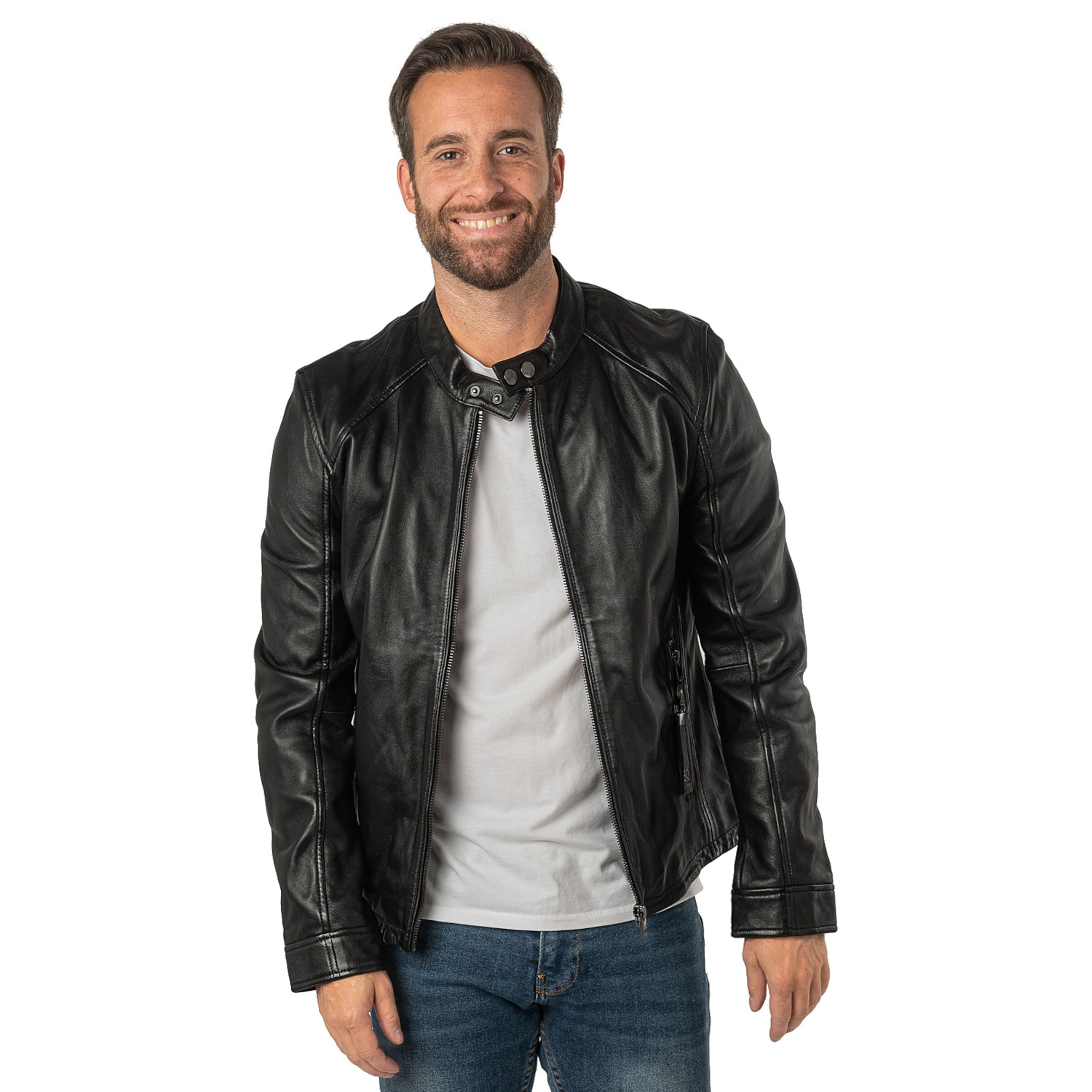 Geaca de Piele Barbati 2.0 by Mauritius Neagra 2MToji – Geci de Piele