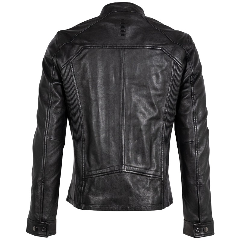 Geaca de Piele Barbati 2.0 by Mauritius Neagra 2MToji – Black Friday