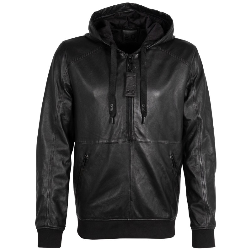 Hanorac de Piele Unisex 2.0 by Mauritius Negru 2MYonji – Geci de Piele