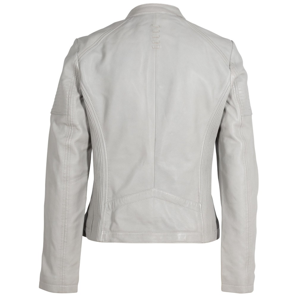 Geaca de Piele Dama 2.0 by Mauritius Gri Deschis 2Wima - readytowear