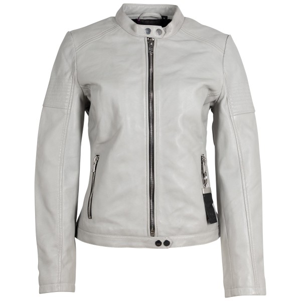 Geaca de Piele Dama 2.0 by Mauritius Gri Deschis 2Wima