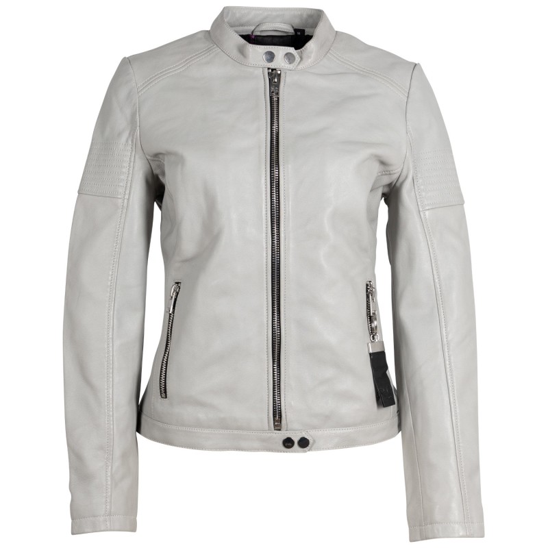 Geaca de Piele Dama 2.0 by Mauritius Gri Deschis 2Wima – Geci de Piele