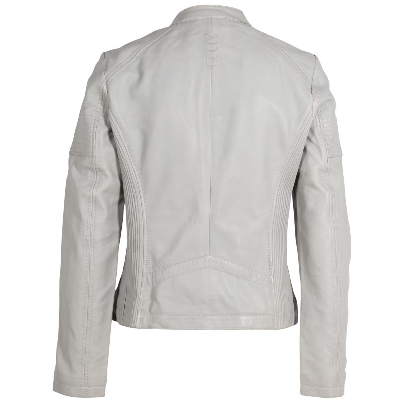 Geaca de Piele Dama 2.0 by Mauritius Gri Deschis 2Wima – Geci de Piele