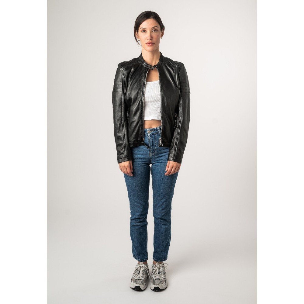 Geaca de Piele Dama 2.0 by Mauritius Neagra 2Wima - readytowear