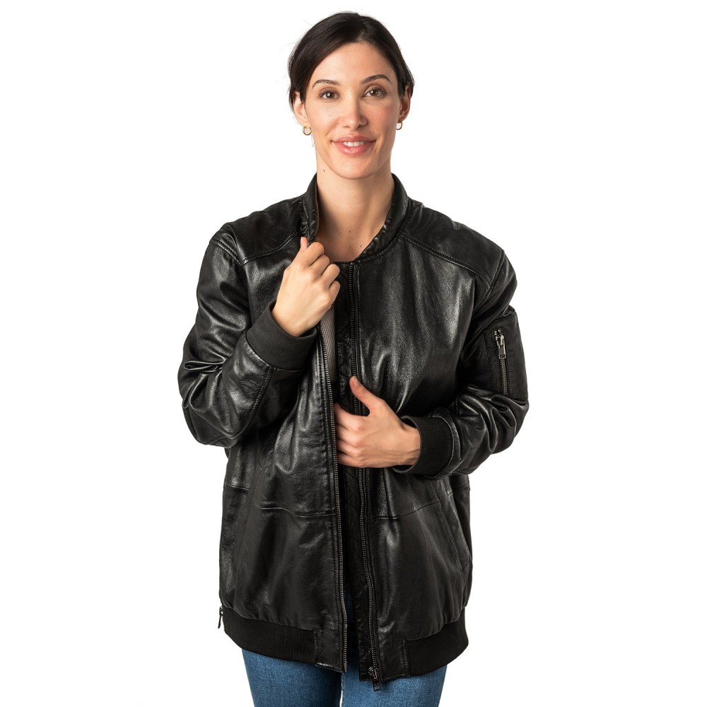 Geaca de Piele Unisex 2.0 by Mauritius Neagra 2WKaira