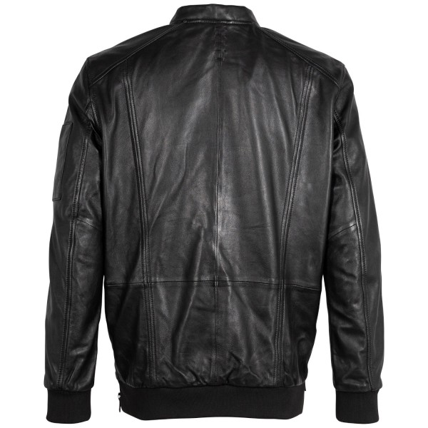 Geacă unisex 2.0 by Mauritius 2WKaira, neagră – geacă unisex din piele, stil bomber — fotografia 4